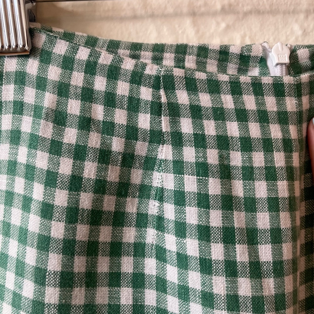Reformation Green Gingham Linen Pants - Picture 4 of 11